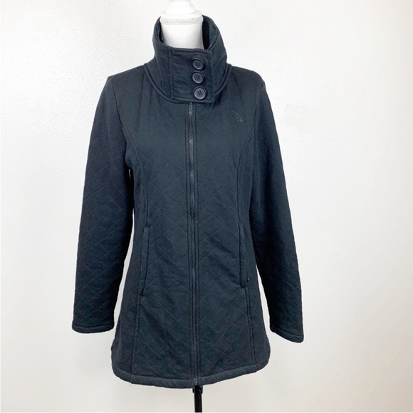 The North Face Caroluna Quilted long Jacket Fleece Lined Large L - Picture 2 of 13